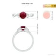 thumbnail image 5 of ANGARA Natural Nature Inspired 1 ct Ruby Crossover Engagement Ring with Leaf Motifs in 14K White Gold for Women (Size-6mm) | July Birthstone, Anniversary, Jewelry Gift for Women | Natural Ruby Ring, 5 of 9