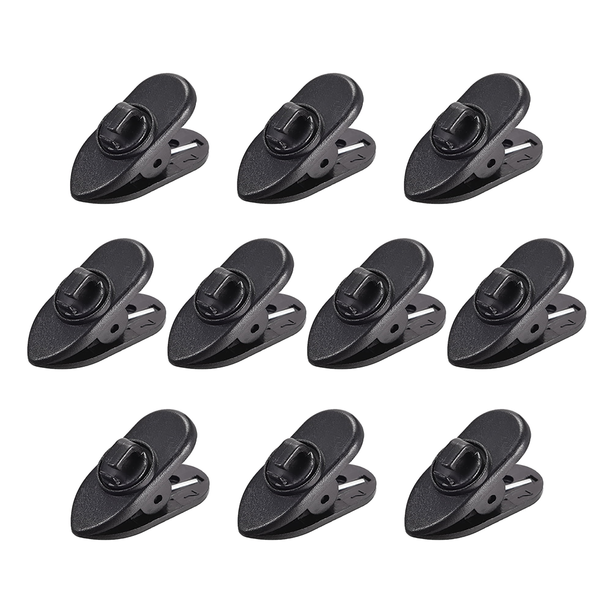 10 Pieces Earphone Clips Wire Shirt Rotate Black Earphone Cable