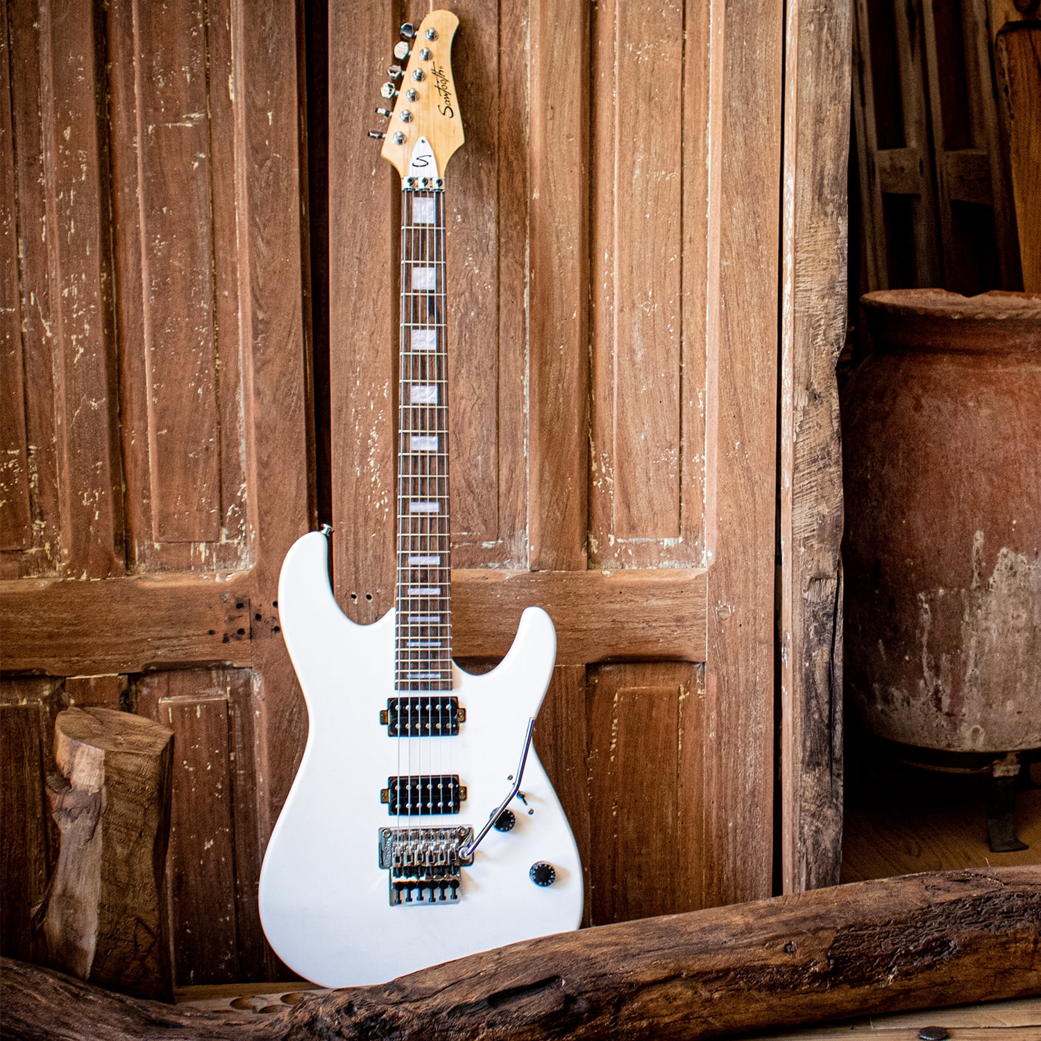 Sawtooth ST-M24 Electric Guitar with Floyd Rose, Satin White ...