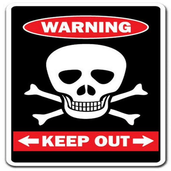 SignMission Z-1014-Keep Out With Skull And 14 in. Keep Out with Skull & Crossbones Warning Sign - Private Property Kiddoor Room