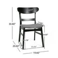 thumbnail image 5 of GDF Studio Isador Mid Century Modern Fabric Upholstered Wood Dining Chairs, Set of 2, Dark Gray and Matte Black, 5 of 8