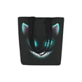 thumbnail image 4 of ASHLEIGH Fantasy scary smiling cat face on black Canvas Tote Bag Reusable Collapsible Durable Grocery Shopping Bag, 4 of 4