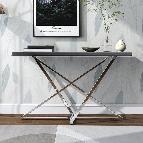 Marchat Metal Rectangle Sofa Table, Chrome