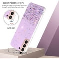 thumbnail image 3 of Bling Phone Case for Samsung Galaxy S21 FE 5g Case Clear Glitter Sparkle, Cute Pink Samsung S21 FE Case Silicone Slim Transparent Cover Soft Shockproof(Purple), 3 of 14