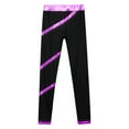 thumbnail image 3 of Hansber Kids Girls Figure Skating Pants Color Block Stretchy Gymnastic Yoga Workout Tights Pant Ice Purple 10, 3 of 5