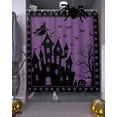 thumbnail image 3 of Halloween Castle Shower Curtain Set ，Waterproof Fabric Shower Curtains Black Witch Pumpkin Retro Purple Bottom Shower Curtains for Bathroom,Bathroom Decor 36"x72", 3 of 6