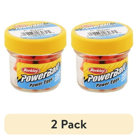 (2 pack) Berkley PowerBait Magnum Floating Power Eggs Fluorescent Orange