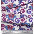 thumbnail image 2 of Soimoi Brown Georgette Viscose Fabric Leaves & Floral Check Print Fabric by Yard 42 Inch Wide, 2 of 3