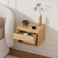 thumbnail image 6 of Joyyskill Floating Nightstand Set of 2 with Drawer, Small Wall Mounted Bedside End Table, Modern Night Stand, Natural Oak, 6 of 7