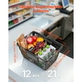 thumbnail image 3 of VEVOR Shopping Baskets, 12 PCS, 21L Stackable PE Plastic Grocery Baskets with Handles, Dense Mesh Structure, Holds up to 20 lbs, Portable for Grocery, Retail, Stores, 3 of 9