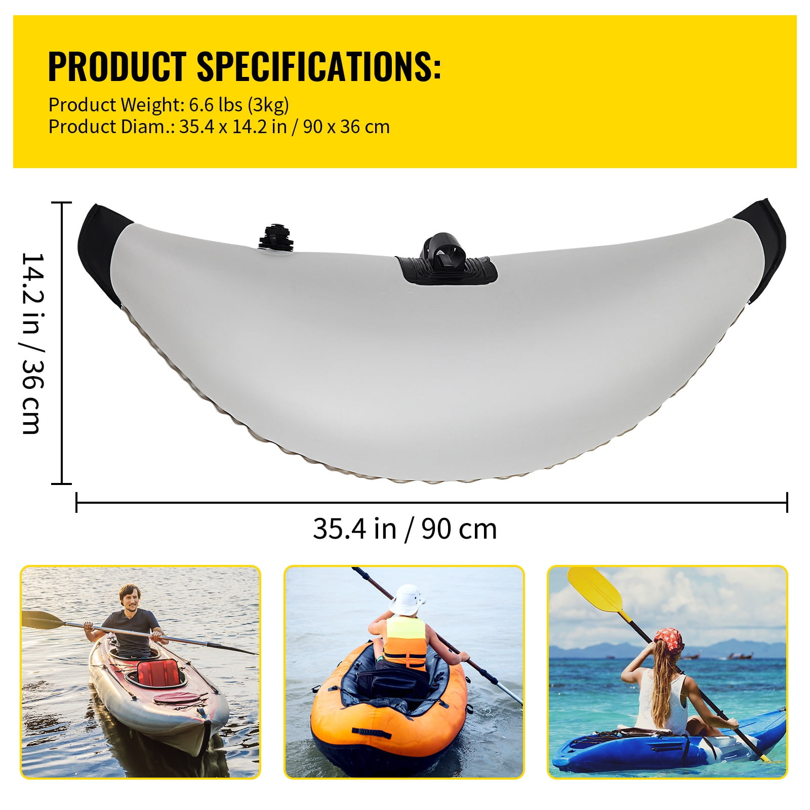 KFFKFF Kayak Outrigger Stabilizer, 2 pcs, PVC Inflatable Outrigger Float with Sidekick Arms Rod, Standing Float Stabilizer System Kit