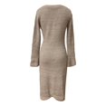thumbnail image 4 of QHFBli Womens Long Cardigan Sweaters Oversized Bell Sleeve Open Front Button Down Casual Knit Fall Midi Dress, 4 of 4