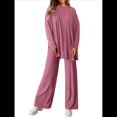 thumbnail image 3 of Conjuntos de Dos Piezas para Mujer, Camisetas de Larga A Juego, Pantalones Anchos y Chándales, Ropa de Otoño. Rosa L, 3 of 10