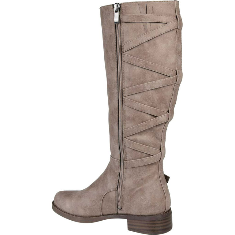 Women's Journee Collection Carly Extra Wide Calf Knee High Boot Taupe Faux  Leather 6 M 