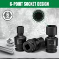 thumbnail image 4 of SK 3/8" Drive Universal Swivel Impact Socket Set, Metric Socket Set, 10-Piece, Premium CR-MO Steel, SureGrip 6 Point Design, with Storage Case, 4 of 8