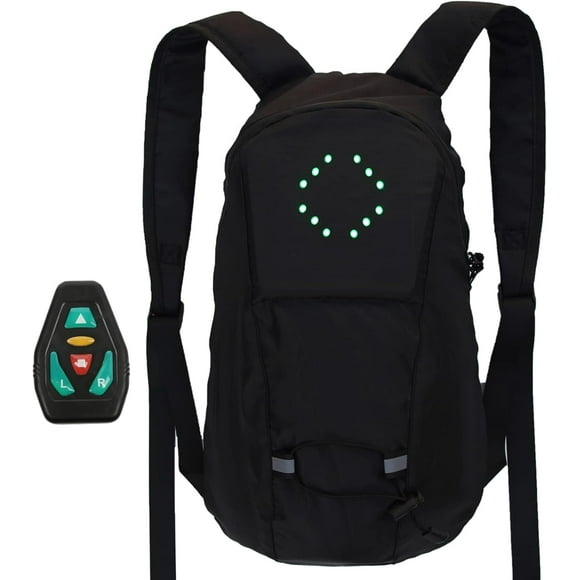 LED Turn Signal Backpack, Reflective Knapsack with Light Remote Control, Waterproof Hiking Travel Pack Accessory for Men and Women
