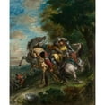 thumbnail image 2 of Eugène Delacroix 12x14 Gold Ornate Wood Frame and Double Matted Museum Art Print Titled - Weisling Captued by Gynets's Men (1853), 2 of 4