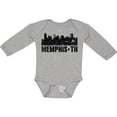 thumbnail image 3 of Inktastic Memphis city Skyline with Grunge Boys or Girls Long Sleeve Baby Bodysuit, 3 of 5