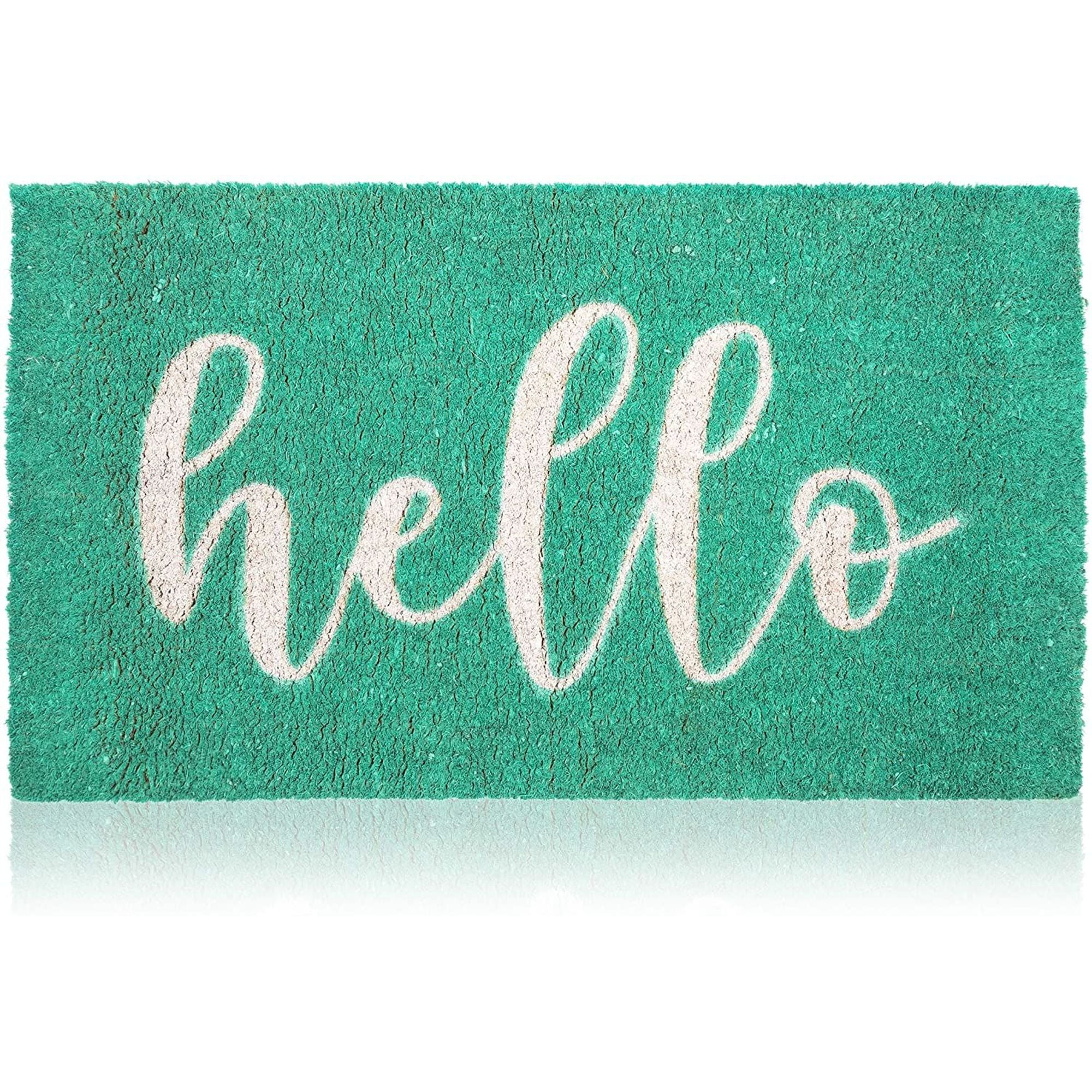 Hello doormat personalized doormat natural coco coir mat front