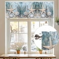 thumbnail image 7 of Ocean Coral Valances for Windows, 42 x 12in, Shell Starfish Plant Leaf Coastal Rustic Rod Pocket Kitchen Valance Curtain Light Filtering Window Treatments for Living Room Bedroom, 1 Panel, 7 of 7
