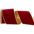 thumbnail image 3 of RuiJiao 2.5in Red Velvet Wired Christmas Wired Ribbon with Gold Backside, Red and Gold Christmas Ribbon for Tree Decorations, Wreaths, Crafts, Home Decor, Gift Wrapping, 3 of 10