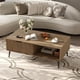 thumbnail image 1 of 2 - tier de madera coffee mesa con sliding door: almacenamiento mesa con solid wood legs, grande rectangle moderno cocktail mesa sala de estar, mid - century home & oficina in wood color, 1 of 8