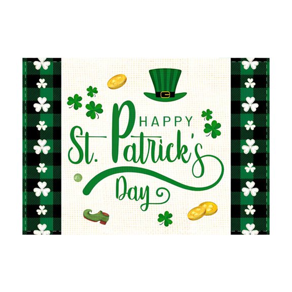 St Patrick's Day Place Mats, Kitchen Thermal Insulation Table Mats, St Patrick's Day Kitchen Decorations(11.8x18.9inch)