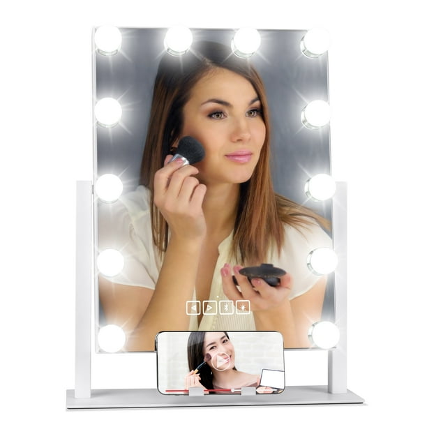 Best Choice Products Hollywood Vanity Mirror W Speaker Adjustable Lights Phone Stand Wireless Connection White Com Hollywood Vanity Mirror, Best Choice Products Hollywood Makeup Vanity Mirror