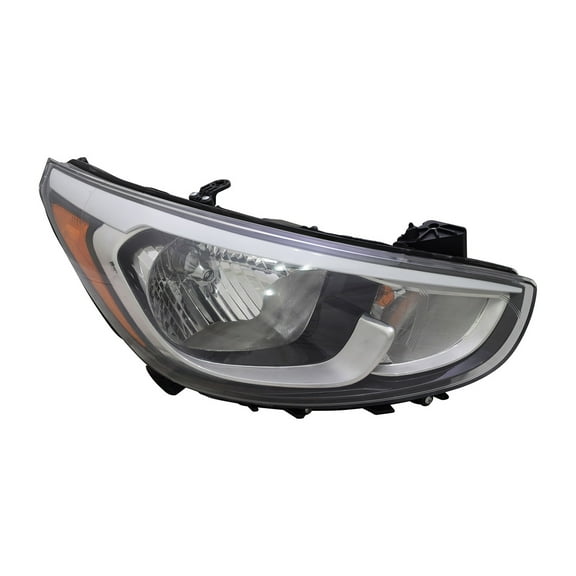 KAI New CAPA Certified Standard Replacement Passenger Side Headlight Assembly, Fits 2015-2017 Hyundai Accent Hatchback