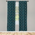 thumbnail image 3 of Ambesonne Geometric Curtains, Repeated Starry Circles, Pair of 28"x95", Multicolor, 3 of 5