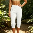 thumbnail image 2 of JIA JIA SHUANG Capri Pants for Women High Waisted Pull on Yoga Joggers Pants Slim Straight Leg Stretchy Workout Trousers with Side Pockets(White,X-Large), 2 of 6