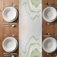 thumbnail image 6 of Green Abstract Table Runner - 108 Inch Long, Kitchen Dining Table Runner Dresser Scarves, Waves Gradient Water Ripple Striped Farmhouse Decor for Coffee Tables Wedding Party Banquet, 6 of 8