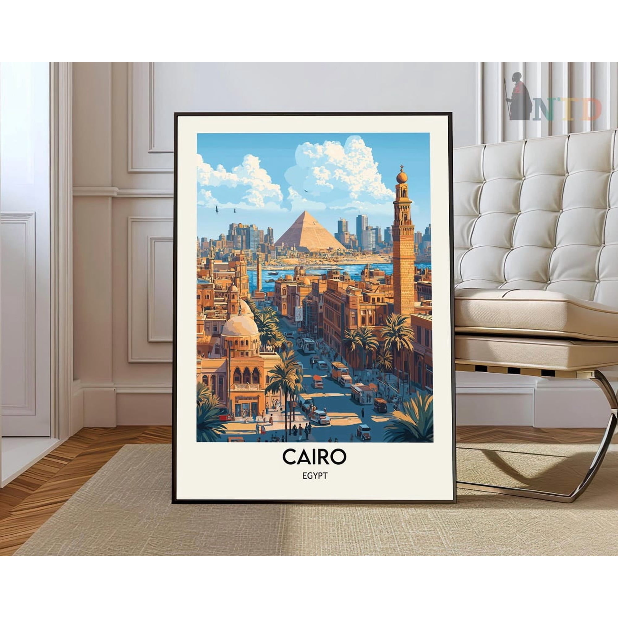Cairo Egypt Poster, Nile Capital City And Travel Decor