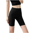 thumbnail image 2 of Pantalones cortos de yoga de color liso para mujer, ropa interior moldeadora de cintura alta, realce de cadera, compresión abdominal, moldeador corporal, de poliéster., 2 of 4