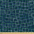 thumbnail image 2 of Ambesonne Art Blue Fabric by the Yard Upholstery, Overlapping Square Forms, 1 Yard, Indigo, 2 of 5