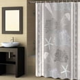 thumbnail image 2 of Fabric Shower Curtain, Vintage Grey Ocean Starfish Jellyfish Coral Striped Bathroom Curtain with 12 Hooks Waterproof No Bad Odor Machine Washable Bath Curtains for Bathroom, Spa Room, 60"x72", 2 of 6