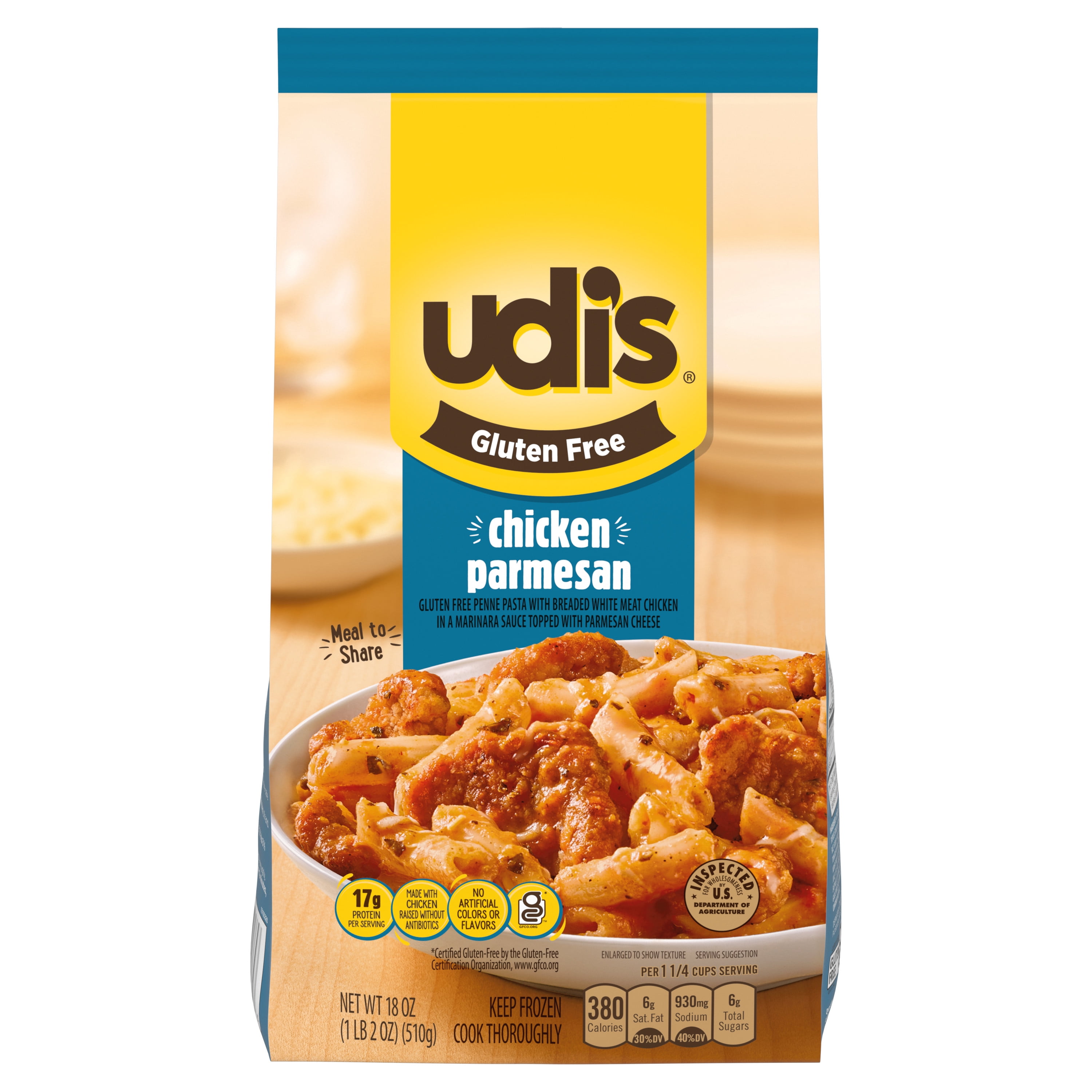 Udi's Gluten Free Breaded Chicken Parmesan, 18 Oz