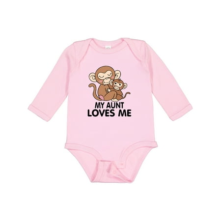 

Inktastic My Aunt Loves Me Gift Baby Boy or Baby Girl Long Sleeve Bodysuit