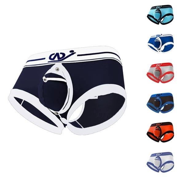 Men's Removable Pouch Boxer Shorts Underpants Breathable Briefs Pouch Stretch Moisture-Wicking Low Rise Boxers