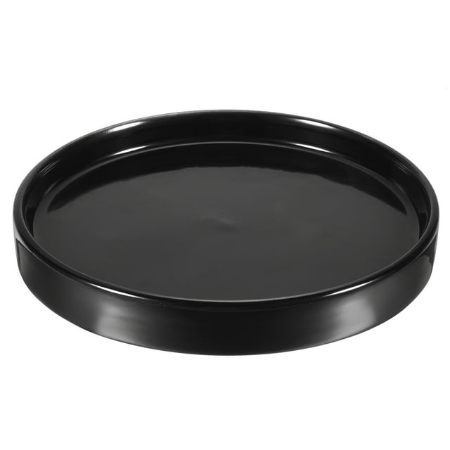 Uxcell Round Ceramic Plant Pot Saucer Flower Drip Tray for Gardening Black 16.5cm