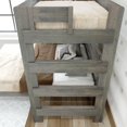 thumbnail image 3 of Plank+Beam Solid Wood Farmhouse Twin over Queen L-Shaped Bunk Bed Bed for Adults, Driftwood, 3 of 5