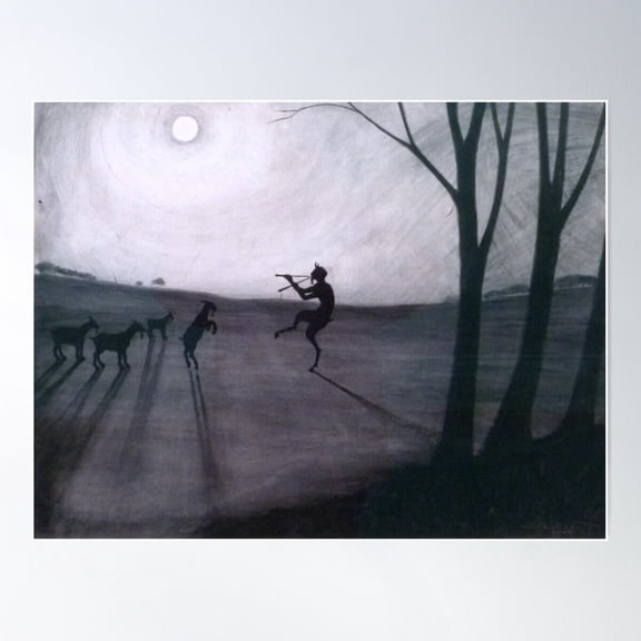 Léon Spilliaert, Faun By Moonlight, Faun Bij Maneschijn Poster Wall Art, UNFRAMED PAPER POSTER