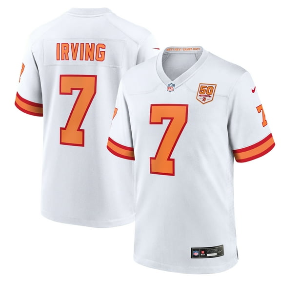 Men's Nike Bucky Irving White '76 Tampa Bay Buccaneers 50th Season Game Jersey