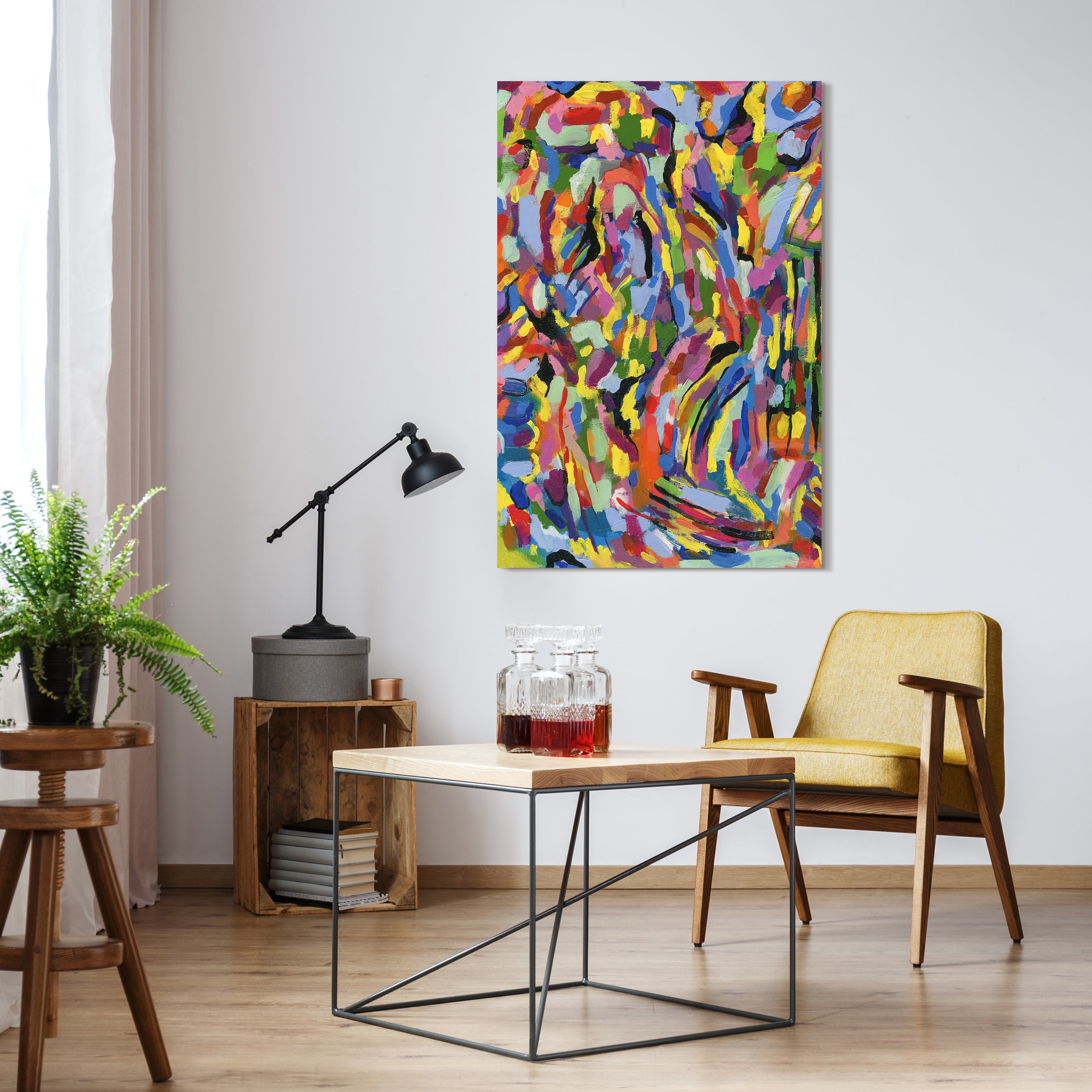 Rules of the Rainbow I Frameless Free Floating Tempered Glass Panel Graphic Wall Art , 48" x 32"