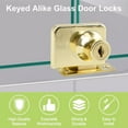 Gold Glass Door Lock Latch with keys Integral Knob for Display Case