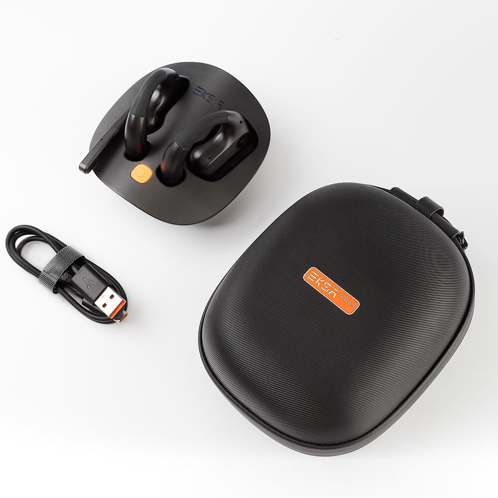 EKSAtelecom S30 AI-Powered Open-Ear True Wireless Headset, Black