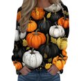 thumbnail image 2 of ICHUANYI Liquidación Halloween Moda Mujer Cuello Redondo Impreso Manga Larga Sudaderas Sin Capucha ICHUANYI WER202308231162, 2 of 4