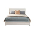 thumbnail image 2 of Benjara Queen Platform Bed with Sleigh Panel Headboard, Off White, 2 of 5