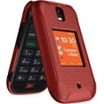 thumbnail image 3 of Nakedcellphone Anti-Fingerprint Grid Texture Slim Call Phone Case for Cellular Iris Flip Phone, Red, 3 of 9