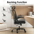 thumbnail image 4 of Pawverly Ergonomic Office Chair, High Back Desk Chair with Headrest and Adjustable Lumbar Support, Comfortable Computer Chair with Flip-Up Armrests for Home Office or Study, Black, 4 of 8
